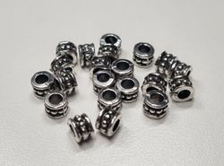 20 silverfärgade spacer beads i metall (6x6 mm)