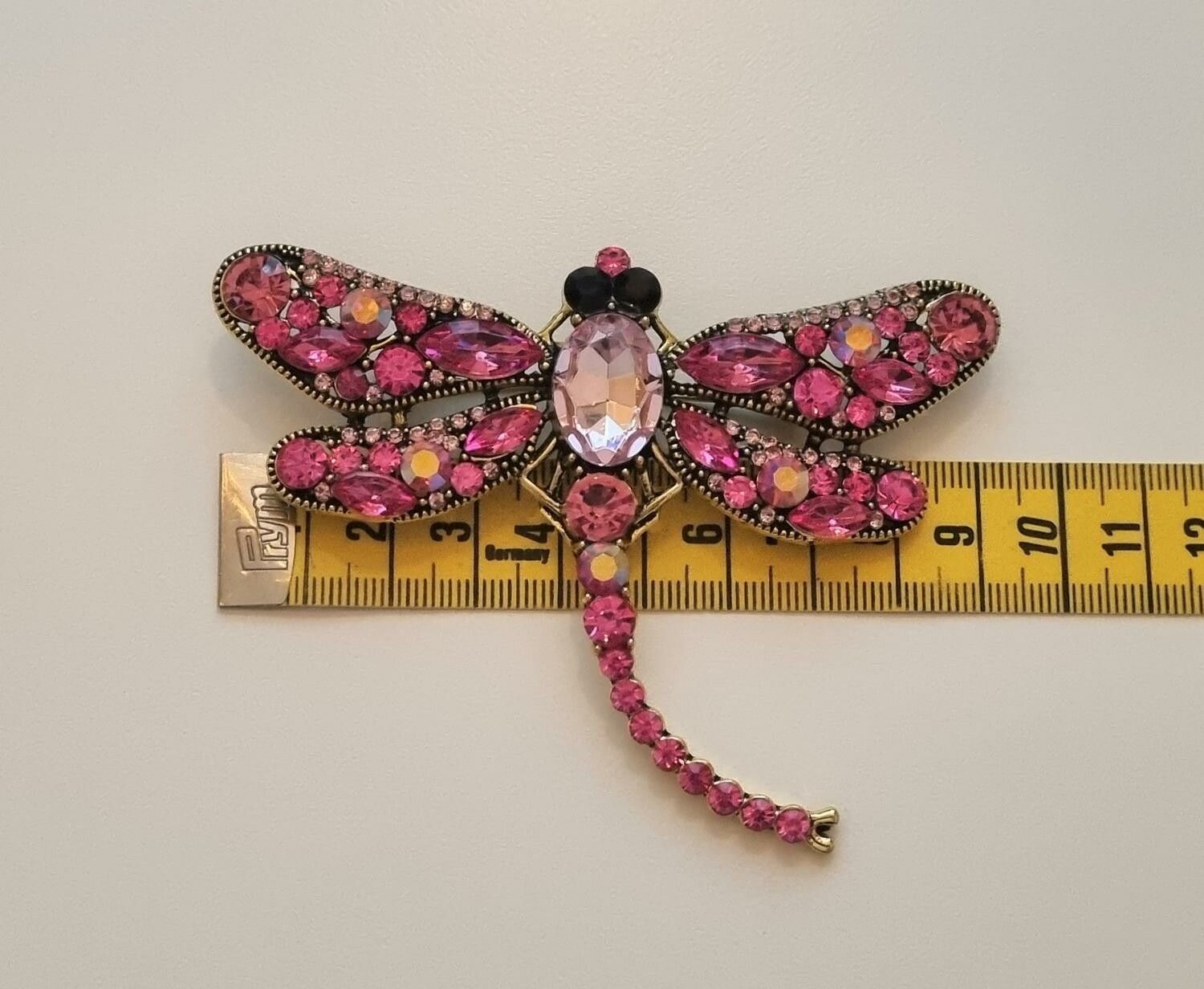 1 st stor detaljrik brosch hänge - Trollslända (rosa/cerise)