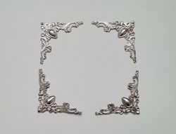 4 ramar, mini ramar, miniatyrramar för scrapbooking (silverfärgade)