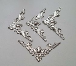 4 ramar, mini ramar, miniatyrramar för scrapbooking (silverfärgade)