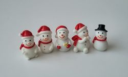 5 st Figuriner,  miniatyrer, Snögubbar