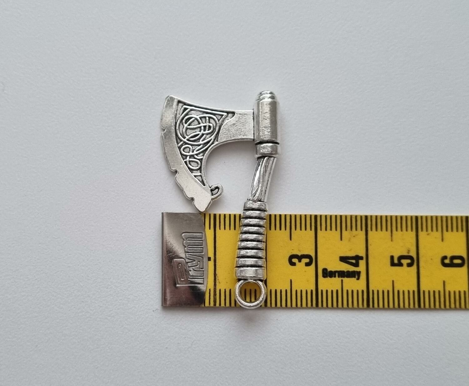Silverfärgad Yxa, miniyxa, Miniatyr, berlock / charm