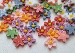 20 st små blommor, flatbacks för dekoration, scrapbooking mm