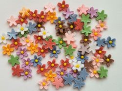 20 st små blommor, flatbacks för dekoration, scrapbooking mm