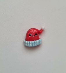 1 st kawaii med röd mössa, flatback för dekoration, scrapbooking mm