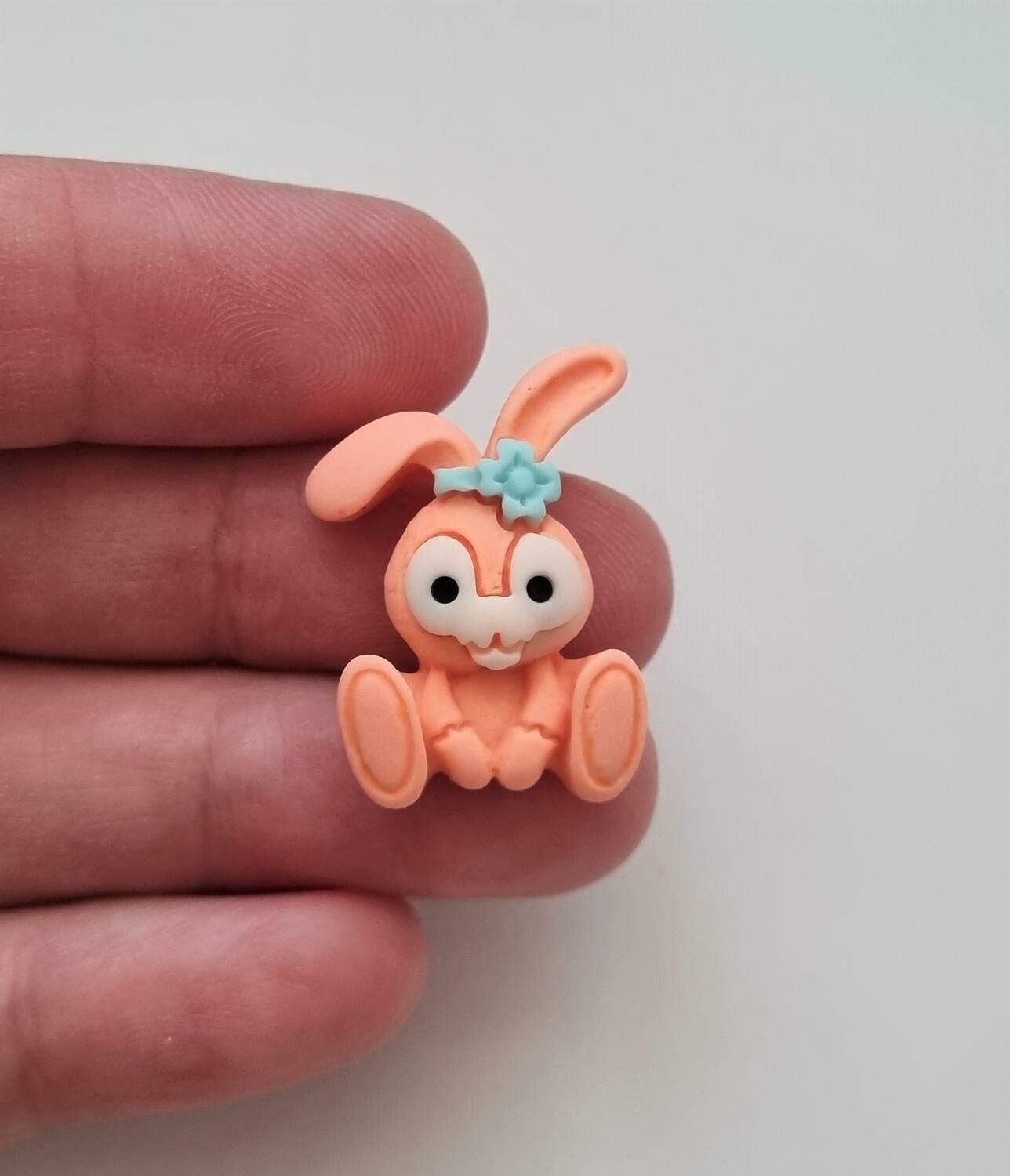 1 st orange Kawaii kanin, flatback för dekoration, scrapbooking mm