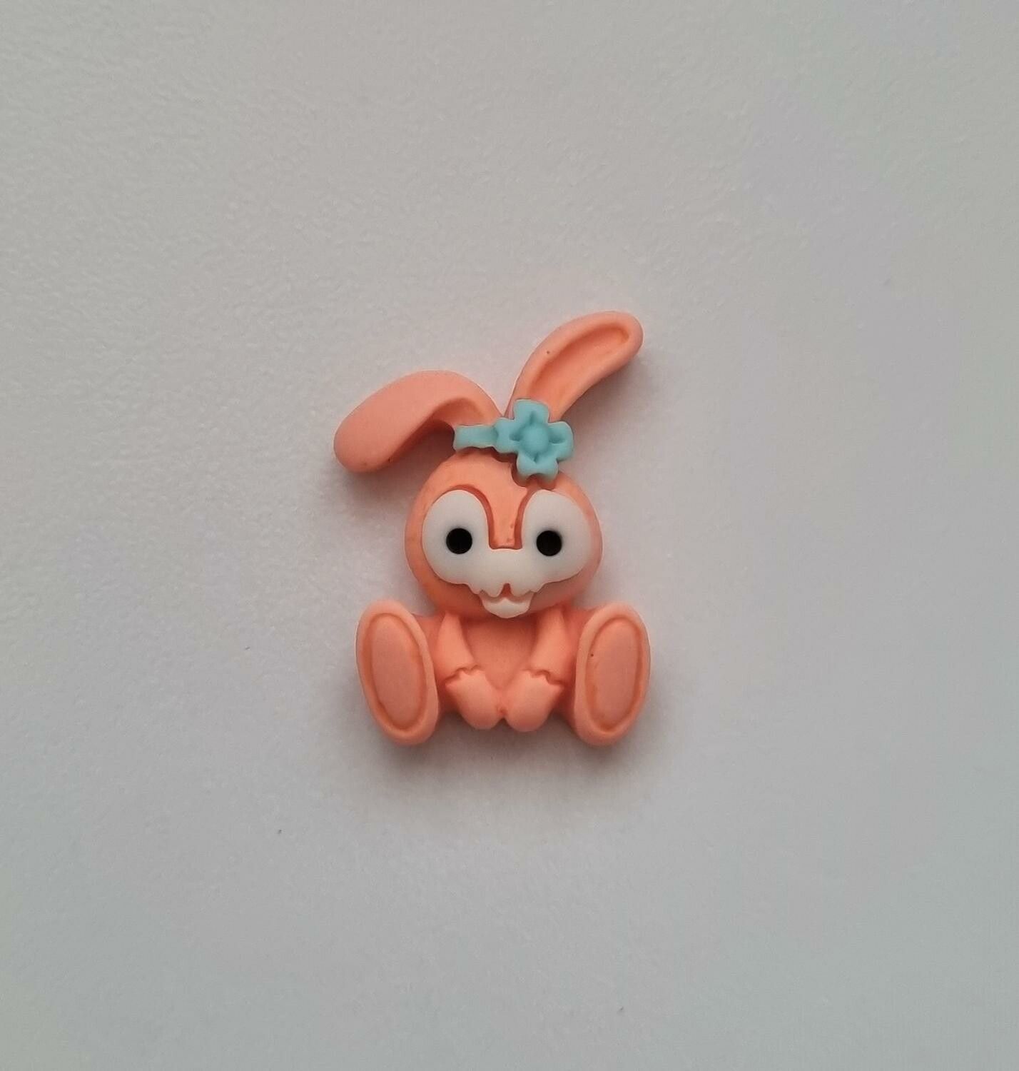 1 st orange Kawaii kanin, flatback för dekoration, scrapbooking mm