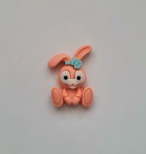 1 st orange Kawaii kanin, flatback för dekoration, scrapbooking mm