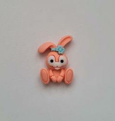 1 st orange Kawaii kanin, flatback för dekoration, scrapbooking mm