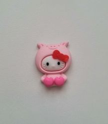 1 st rosa Kawaii figur, flatback för dekoration, scrapbooking mm