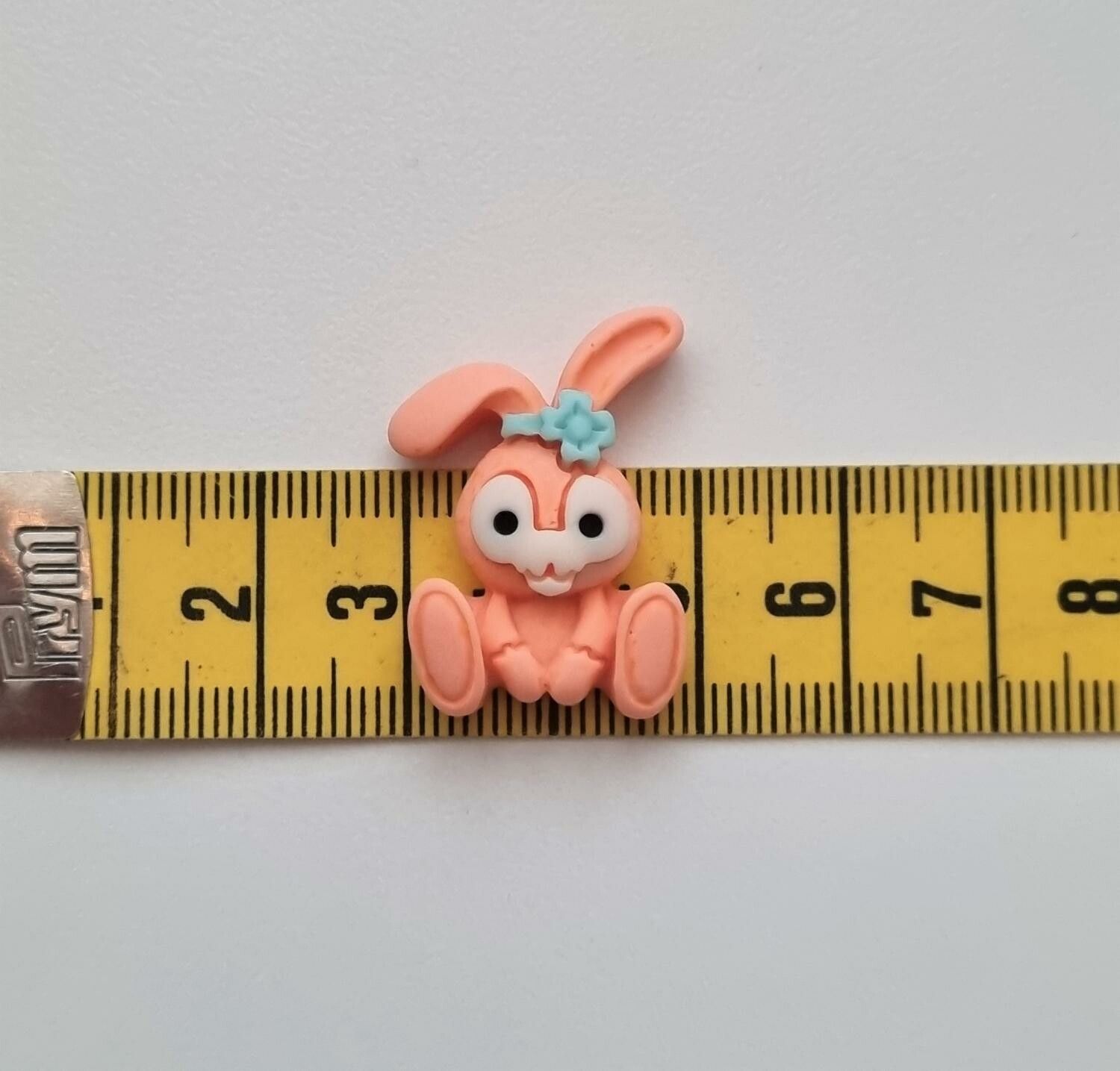 1 st orange Kawaii kanin, flatback för dekoration, scrapbooking mm