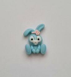 1 st blå Kawaii kanin, flatback för dekoration, scrapbooking mm