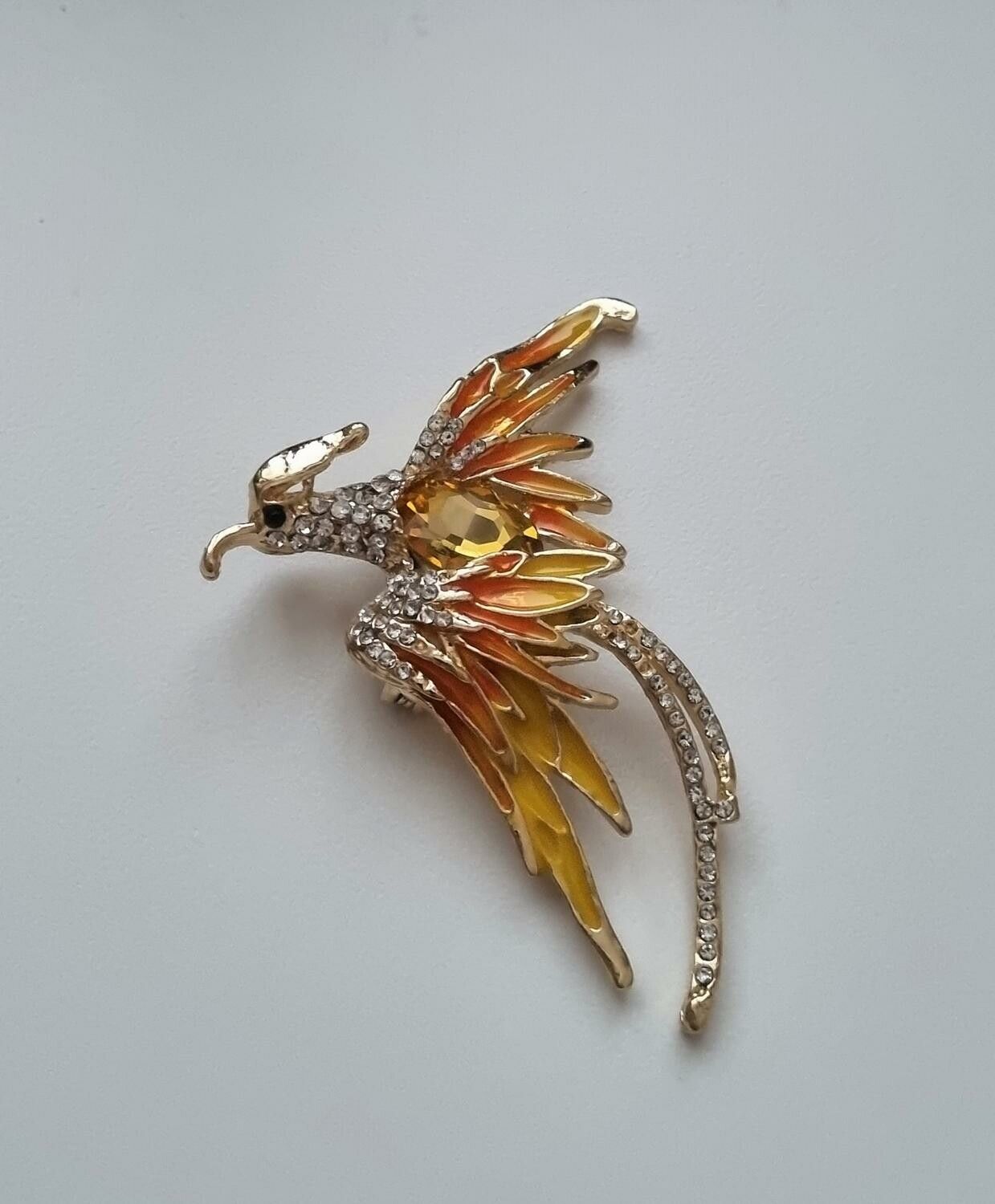 Brosch, Phoenix fågel (variant 2) - Gul