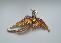 Brosch, Phoenix fågel (variant 2) - Gul