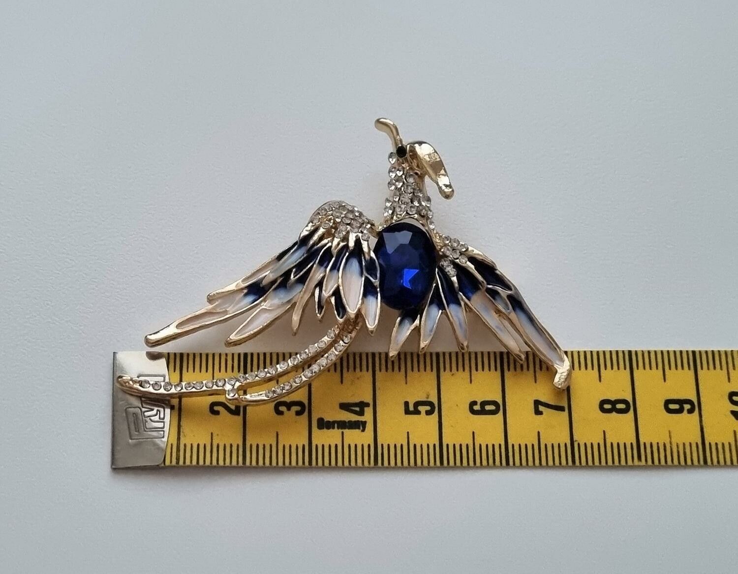 Brosch, Phoenix fågel (variant 3) - Blå
