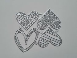 Scrapbooking, dies, cutting dies (hjärtan, 4 st)