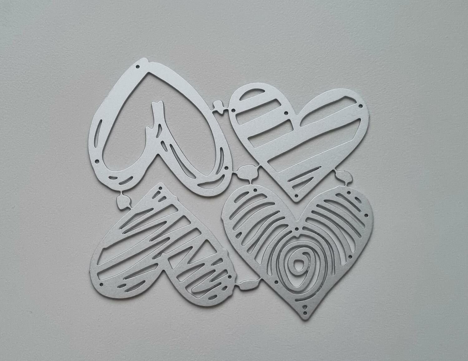 Scrapbooking, dies, cutting dies (hjärtan, 4 st)
