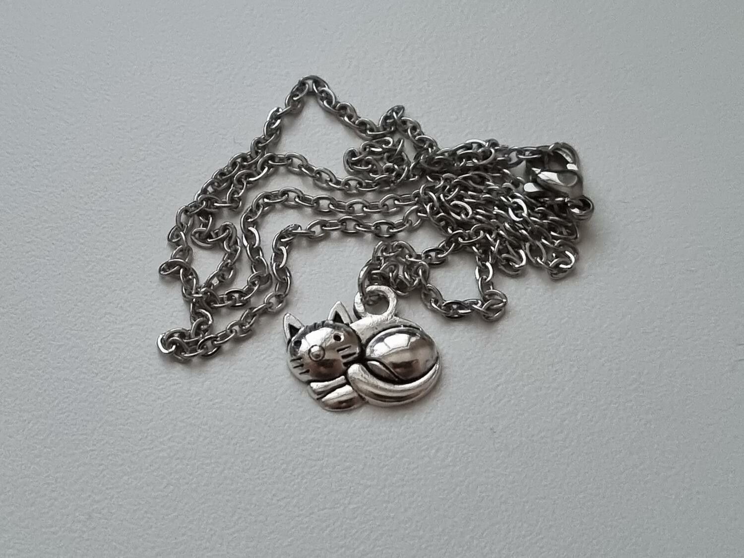 Halsband med en katt, kattberlock / charm