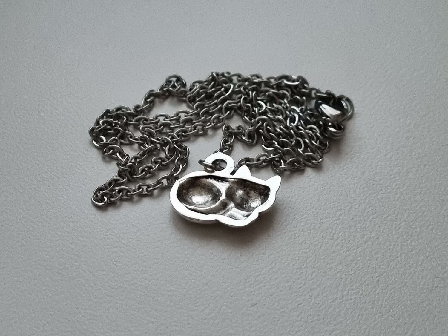 Halsband med en katt, kattberlock / charm