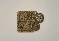 Stor berlock i steampunk, bronsfärgad klockberlock