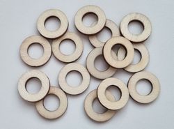 10 st trädekorationer, dekorationer i trä, ringar i trä, träringar (20 mm)