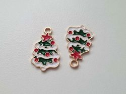 2 st Julgransberlock, julgranar, berlocker / charms för smyckestillverkning
