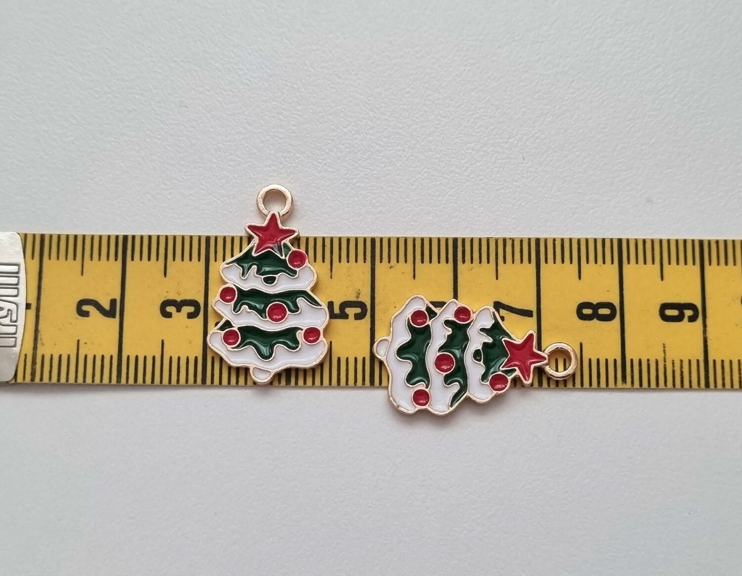 2 st Julgransberlock, julgranar, berlocker / charms för smyckestillverkning
