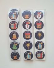 100 st stickers, Jul stickers med 8 olika motiv (variant 5)