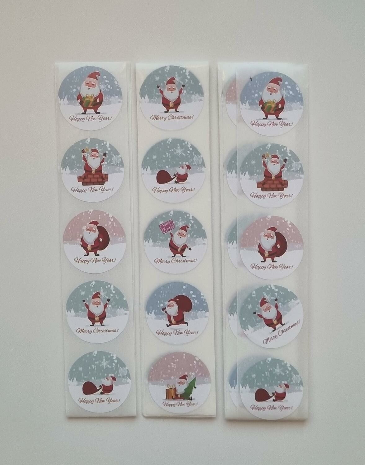 100 st stickers, Jul stickers med 8 olika motiv (variant 4)