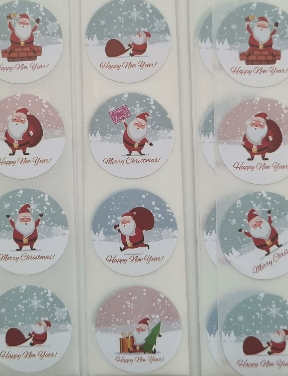 100 st stickers, Jul stickers med 8 olika motiv (variant 4)