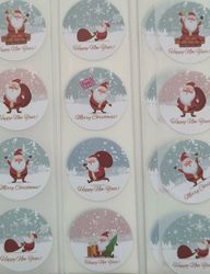 100 st stickers, Jul stickers med 8 olika motiv (variant 4)