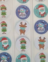 100 st stickers, Jul stickers med 5 olika motiv (variant 3)