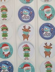 100 st stickers, Jul stickers med 5 olika motiv (variant 3)