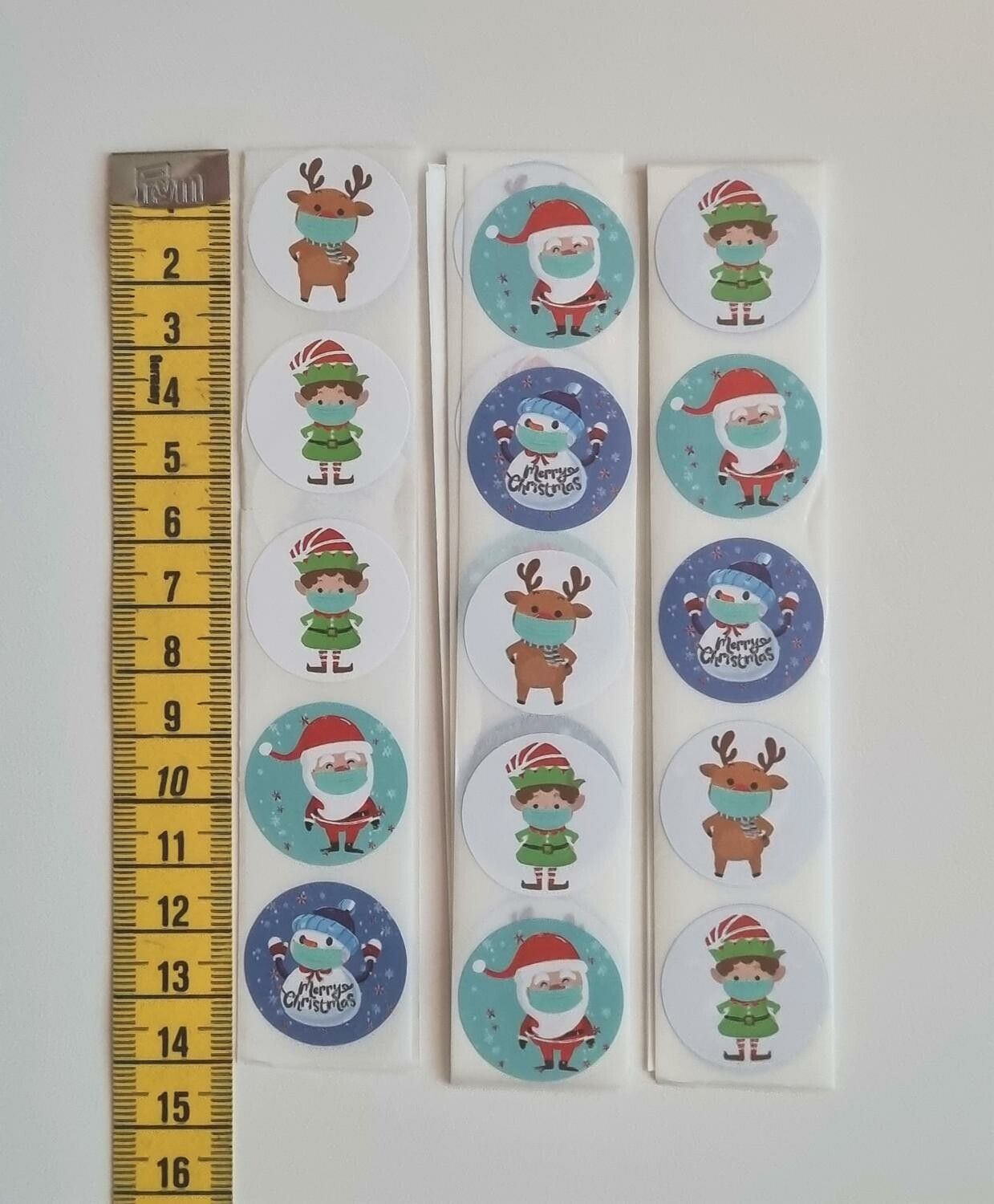 100 st stickers, Jul stickers med 5 olika motiv (variant 3)