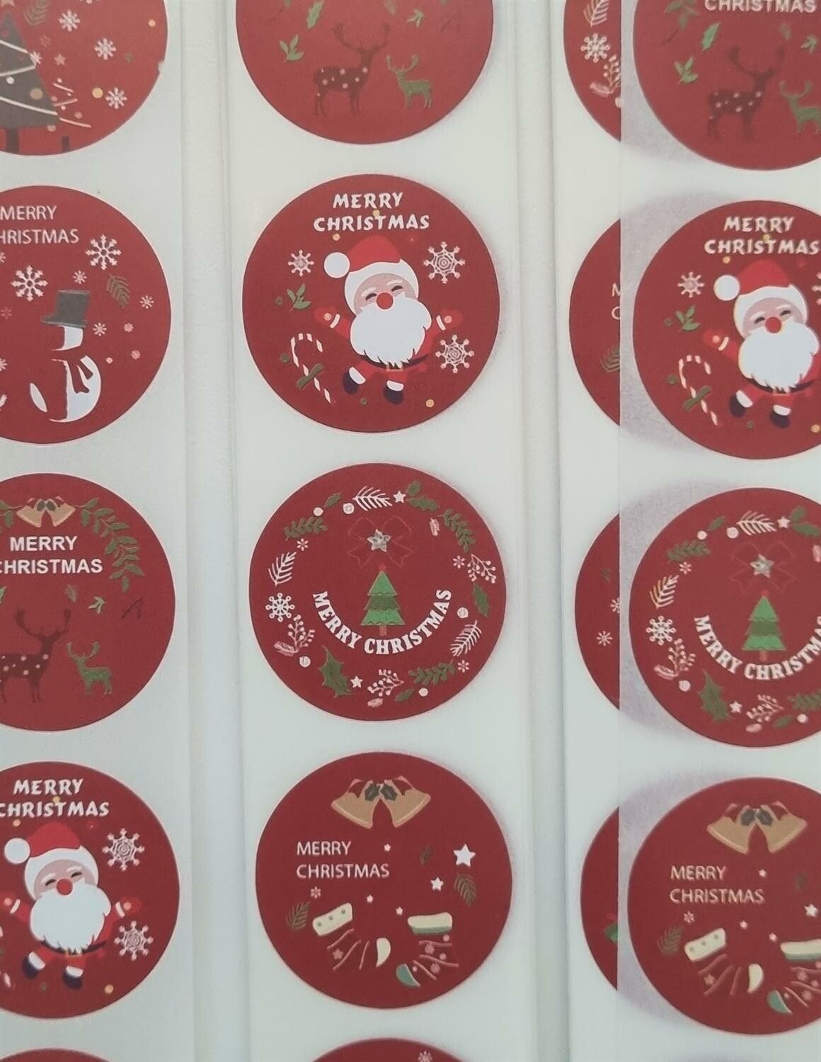 100 st stickers, Jul stickers med 8 olika motiv (variant 2)