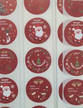 100 st stickers, Jul stickers med 8 olika motiv (variant 2)