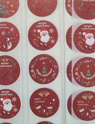 100 st stickers, Jul stickers med 8 olika motiv (variant 2)