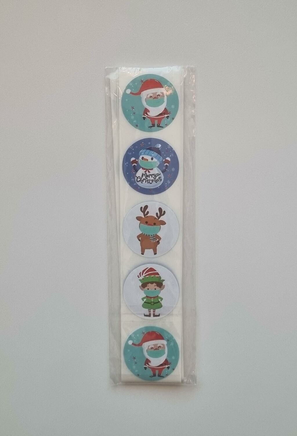100 st stickers, Jul stickers med 5 olika motiv (variant 3)