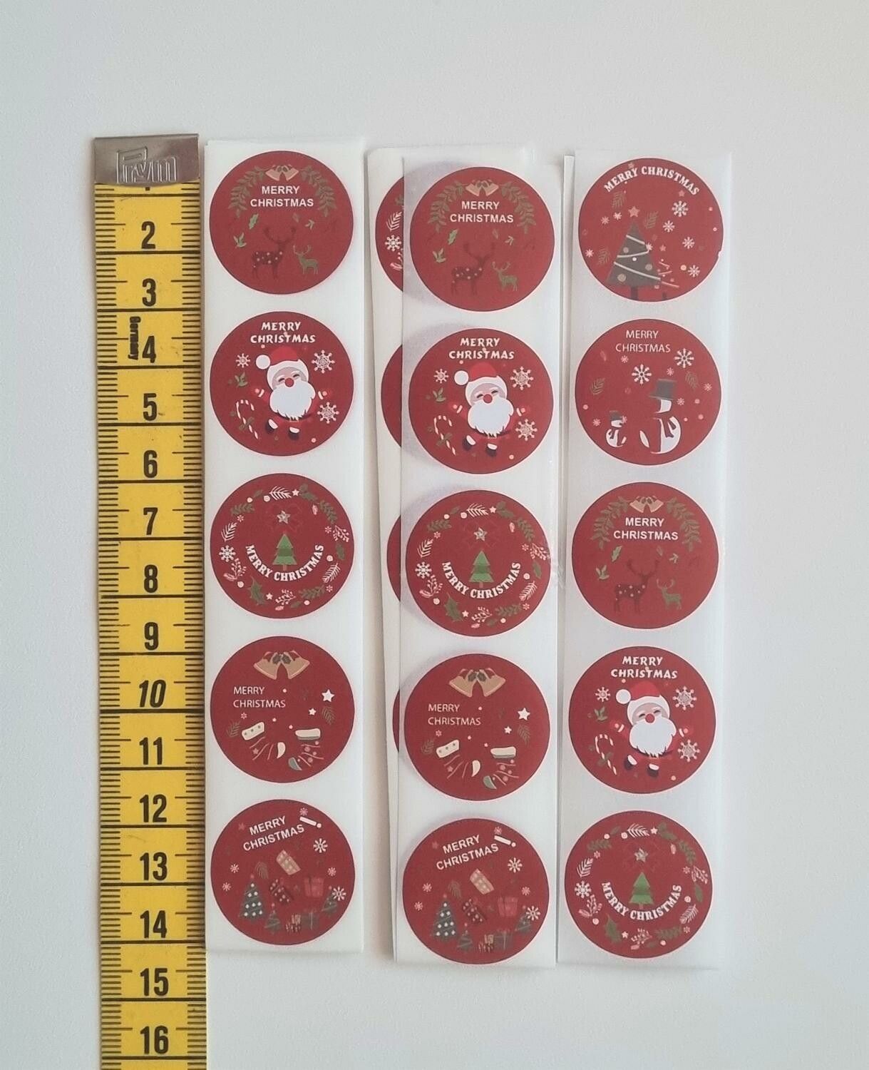 100 st stickers, Jul stickers med 8 olika motiv (variant 2)