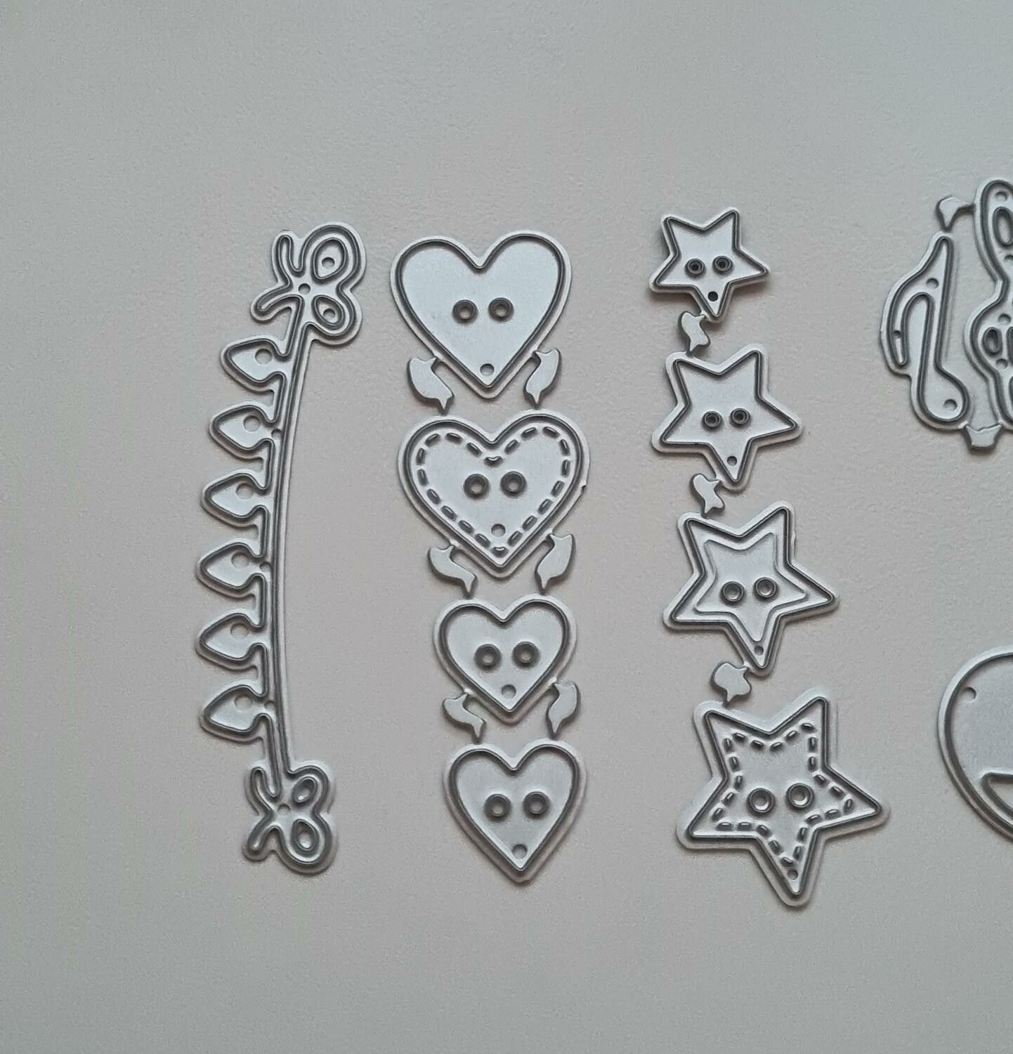 Scrapbooking, 6 st dies, cutting dies (blandade)