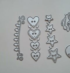 Scrapbooking, 6 st dies, cutting dies (blandade)
