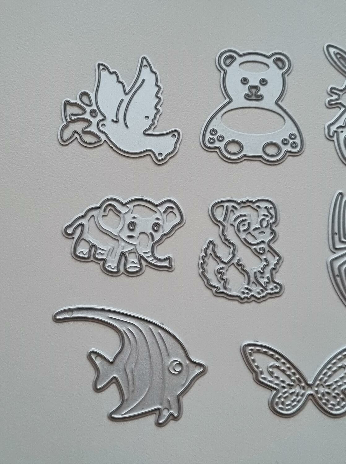 Scrapbooking, 7 st dies, cutting dies (djur)