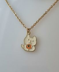 Guldfärgat halsband (45 cm) med en liten katt