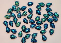 25 st flatbacks / peacock eyes / droppar för dekoration och scrapbooking
