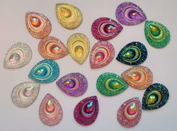 10 st flatbacks, strasstenar (18 x 25 mm)