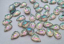30 st flatbacks / peacock eyes / droppar för dekoration och scrapbooking