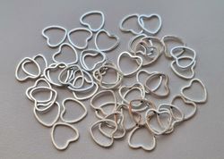 10 st silverfärgade hjärtan, berlocker / charms