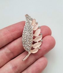 Brosch, Detaljrikt vackert blad / löv i roseguld