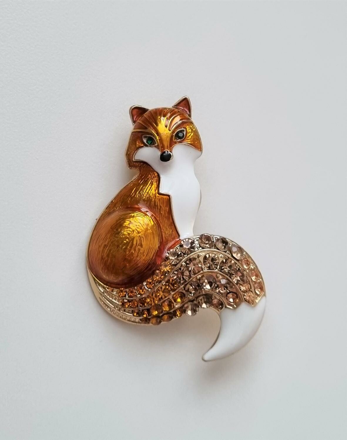 1 st detaljrik brosch hänge - Räv (gul)