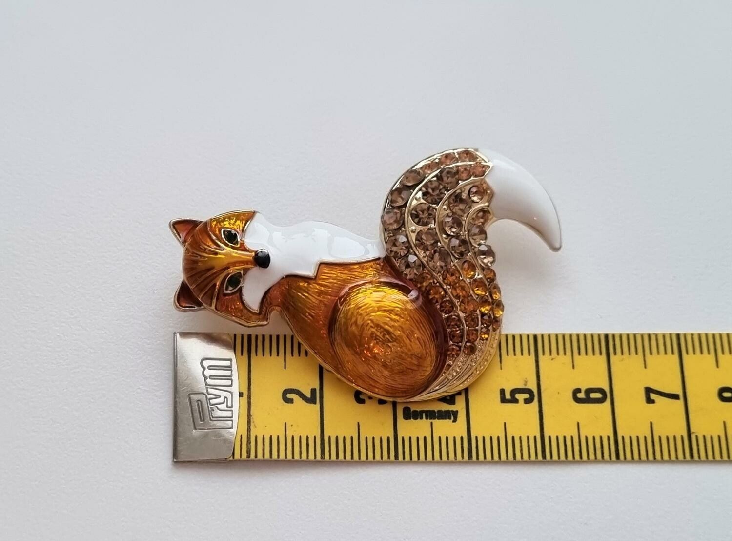 1 st detaljrik brosch hänge - Räv (gul)